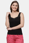 Floret Cotton Camisole (Pack of 2) - Skin Black — thumbnail 6